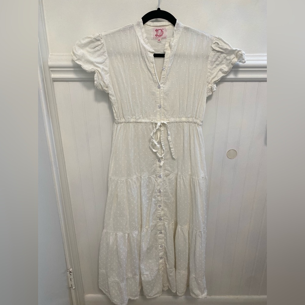 Victoria Dunn White Textured Dress